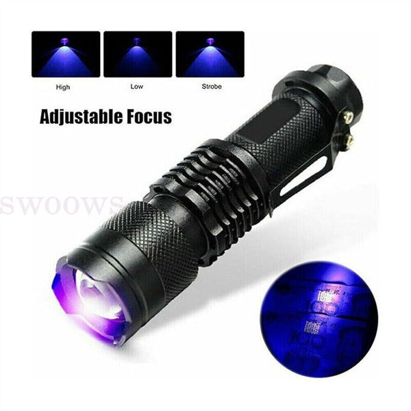 UV Ultra Violet LED Flashlight Blacklight Light 365 nM 395 Inspection Lamp Torch