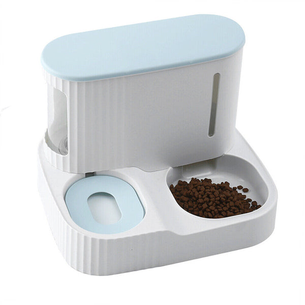 2 in1 Automatic Pet Dog Cat Food Water Dispenser Feeder Self Feeding Bowl Bottle