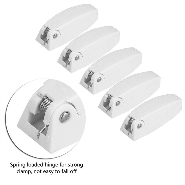 5Pcs RV White Baggage Door Catch Holder Clips Latch for Camper Trailer Motorhome