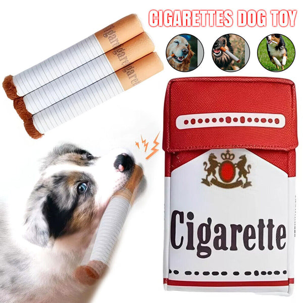 Giggles Interactive Cigarettes Dog Toy Teething Toys Funny Squeaky Cigars Plush