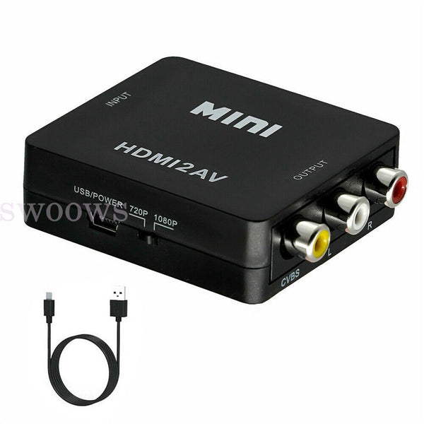 HDMI to AV Converter 1080P HDMI to RCA Adapter HDMI2AV HD Video for PS2 Xbox TV