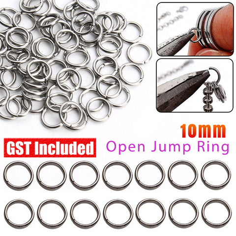 Jump Ring 10mm Silver Findings DIY Jewellery Open Connector Stainless Steel