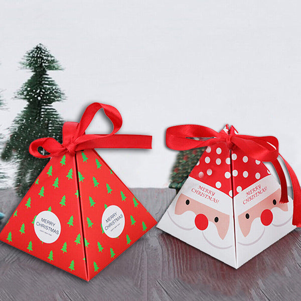 12PCS Christmas Candy Box Bag Christmas Tree Gift Box Paper Box Gift Party Bags