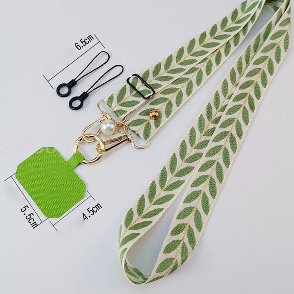 Universal Mobile Phone Lanyard Adjustable Hanging Neck Strap With Patch Fashion