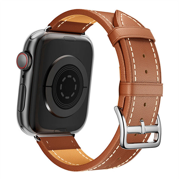 NEW Hermès Leather Strap for Apple iWatch Band Series 9 8 7 6 5 4 3 SE 45 44 41