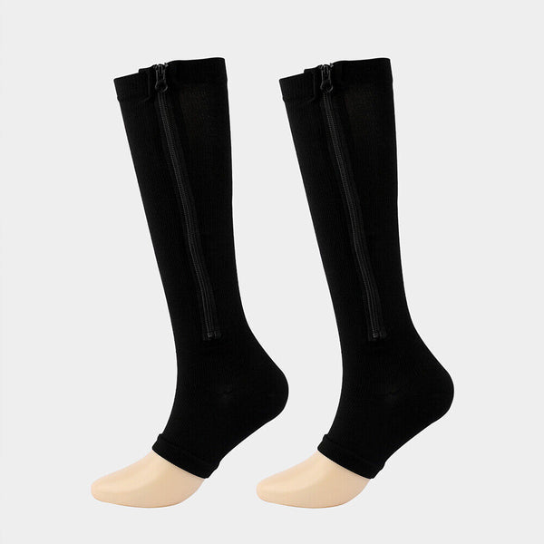 Compression Socks Knee High Support Stockings Open Toe 18-21mmHg Soft Unisex AU