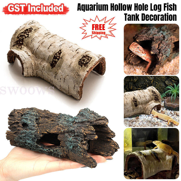 Aquarium Artificial Barrel Tank Ornament Cave Landscaping Decoration Tree