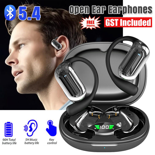 Wireless Bluetooth 5.4 Open Ear Earphones Sports Headphones Gym Earbuds with Mic