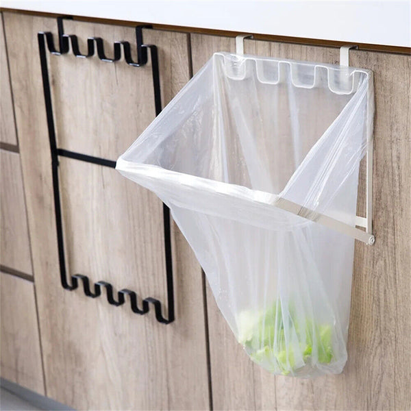 Foldable Iron Garbage Bag Hanging Rack Kitchen Rubbish Holder Cupboard Storage