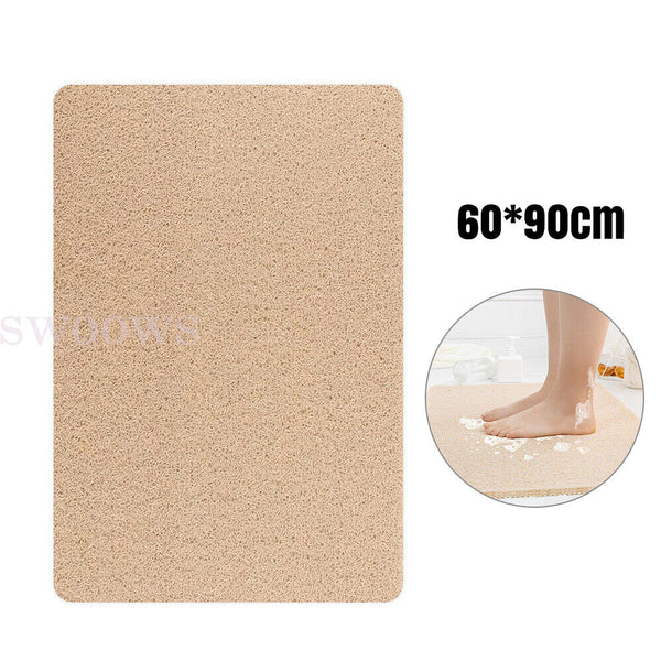 Shower Rug Anti-Slip Loofah Bathroom Bath Mat Carpet Water Drains Shower Bath