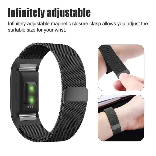 Watch Strap Milanese Stainless Steel Band Magnetic Loop For Fitbit Charge 5