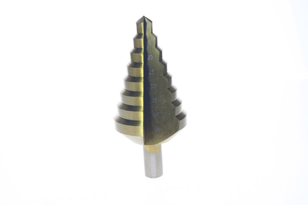 10-45MM 8Step Titanium Nitride HSS Spiral Groove Step Cone Drill Hole Cutter Bit