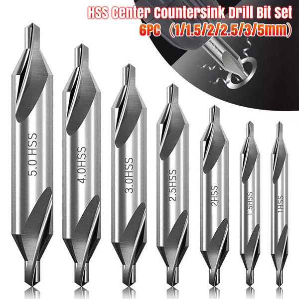 10PCS HSS Center Drill Countersink Bit Lathe Mill Tooling Set 1/1.5/2.5/3.15/5mm