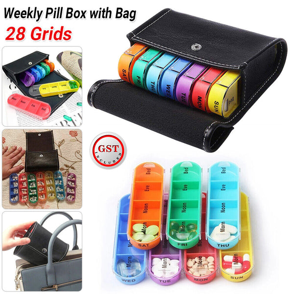 Pill Box 7 Day Medicine Tablet Dispenser Organiser Weekly Storage Case Container