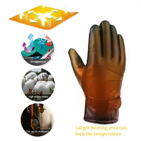 USB Electric Heated Gloves Motorcycle Riding Ski Rechargeable Waterproof Thermal