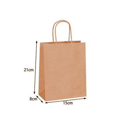 Bulk Kraft Brown Paper Bags with Handles Craft Merchandise Shopping Retail Bags