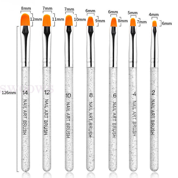 7/14xAcrylic Nail Art Brush Pen UVGel Painting Drawing Liner Polish Brushes Tool