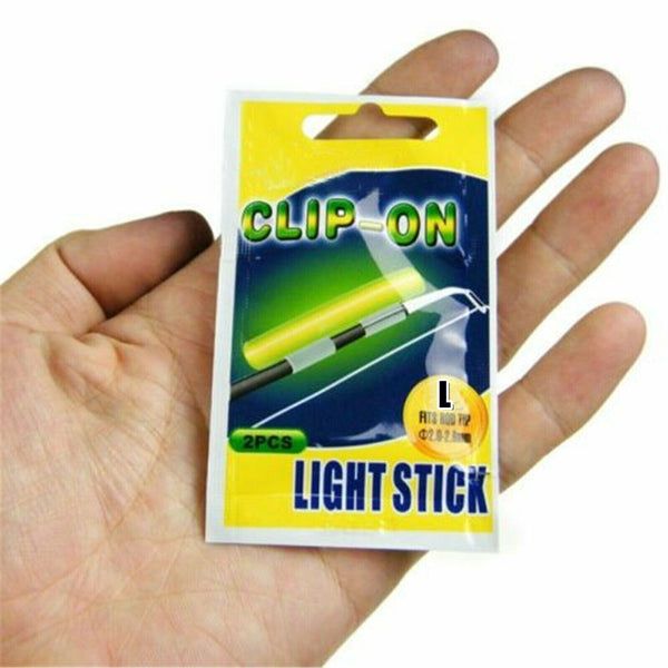 40pcs Fluorescent Fishing Rod Glow Clip-on Lights Sticks Fishing Tackle M/L AU