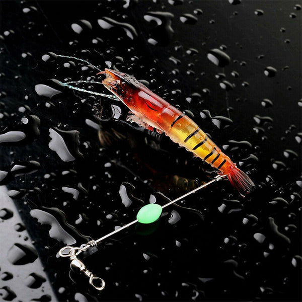 up20 Soft Plastic Fishing Lures Tackle Prawn Shrimp Flathead Bream Cod Bass Glow