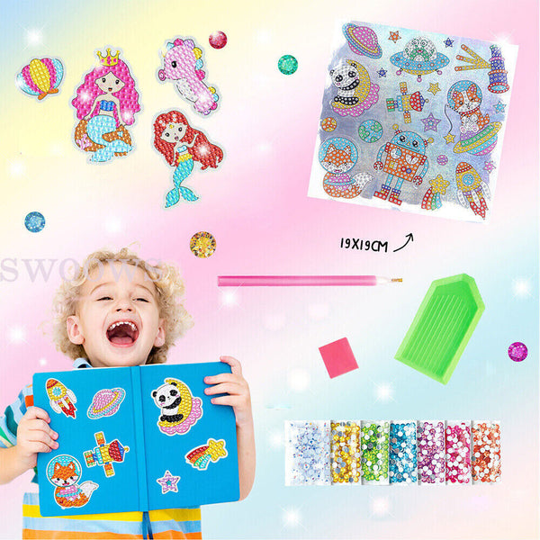 Kids Diamond Drawing Tool Kit DIY Art Craft Diamond Sticker Cartoon Drawing Tool