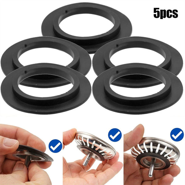 5pcs Sink Strainer Washer Seal Ring Durable For Kitchen Repair Waste Plug Gasket