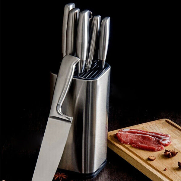 Universal Knife Block Holder Knives Organizer Storage Rack Stand Stainless Steel