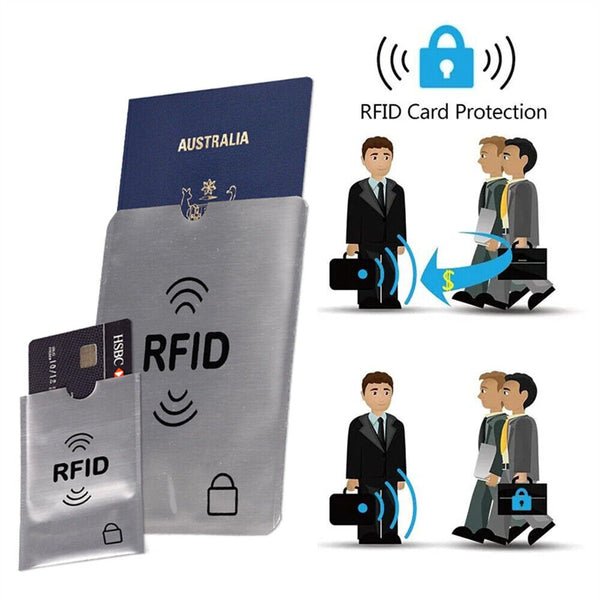 UP20X RFID Blocking Sleeve Secure Credit Debit Card ID Protector AntiScan Safety