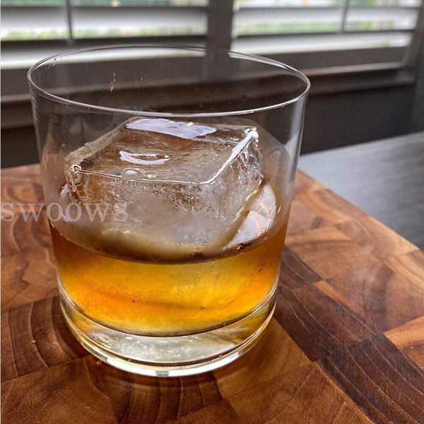 8 Grids Whiskey Silicone Maker Ice Cube Tray Mould Large Mold Giant Square Black