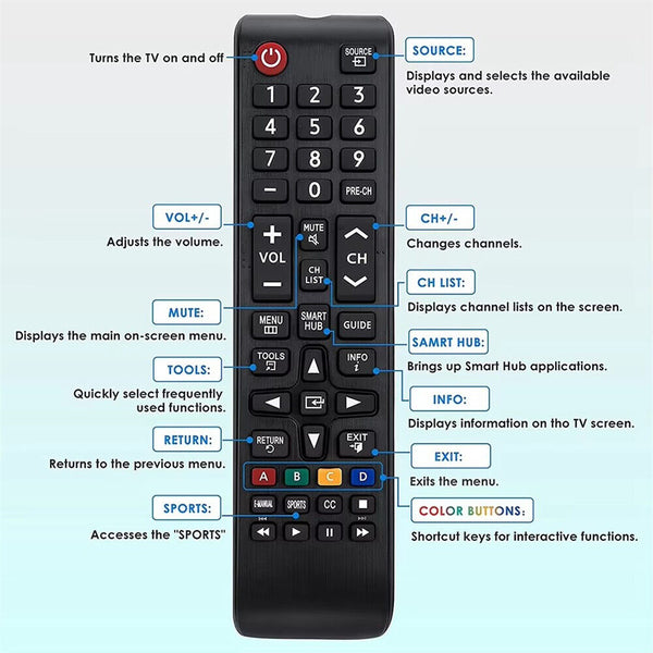 Universal Remote Control For SAMSUNG TV NO PROGRAMMING Smart 3D HDTV LED LCD TV