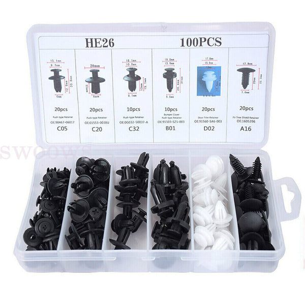 Quick and Easy Installation 100pcs Car Buckle Set Suitable for All Vehicles NEW