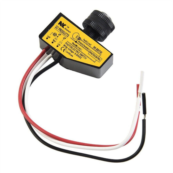 DC 12V 48V Dusk To Dawn Photocell Light Switch Light Sensor Control Switch 8-50V