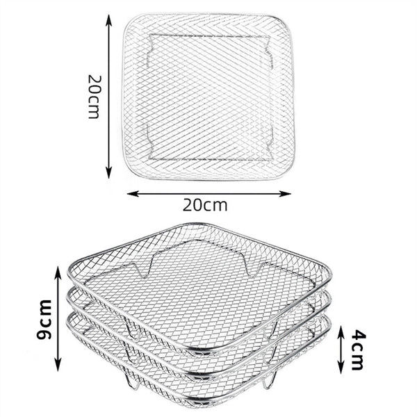 8" Three Stackable Air Fryer Rack Baking Basket for Instant Vortex Air Fryer AU