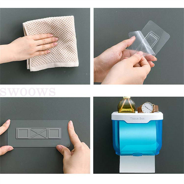 Toilet Paper Holder Waterproof Wall Mount Roll Paper Dispenser Tissue Box Shelf