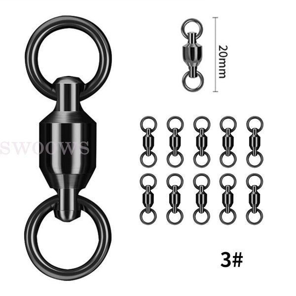 Ball Bearing Swivels Stainless Steel Solid Welded Rings Fishing Tackle