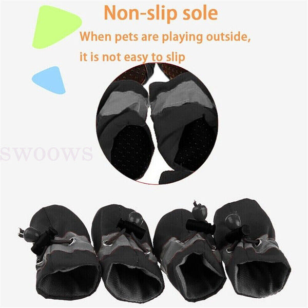 4Pcs/set No Slip Pet Dog Shoes Boots Dog Socks Soft Cotton Padded Waterproof