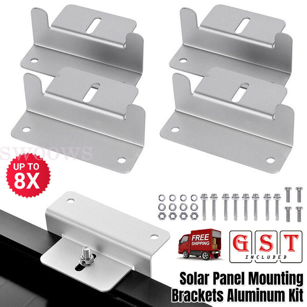 4/8PCS Solar Panel Mounting Z Bracket Set For Flat Roof Wall Mount Kit Aluminum