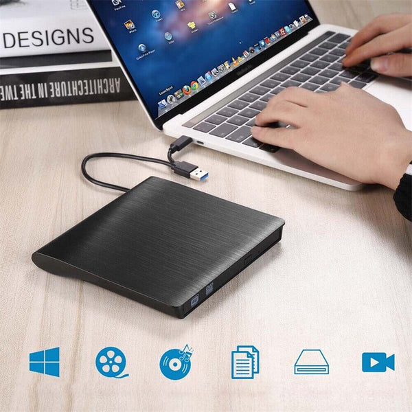 USB External CD RW DVD ROM Writer Burner Player Drive for Mac Windows PC Laptop