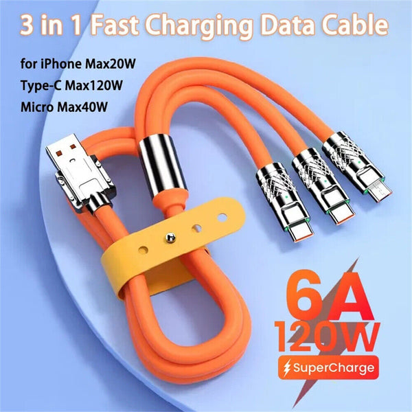 Universal 3 in 1 Multi USB Charger Charging Cable Lead for Most Mobile Phones AU