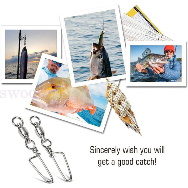 Fishing Swivels Ball Bearing Coastlock Snap Stainless Steel Trolling Connector