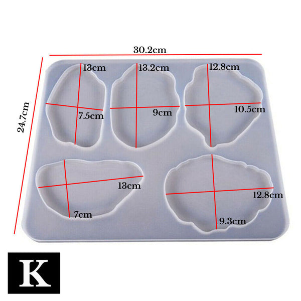 11 Styles Silicone Coaster Resin Casting Mold Epoxy Fruit Tray Plate Mould Craft