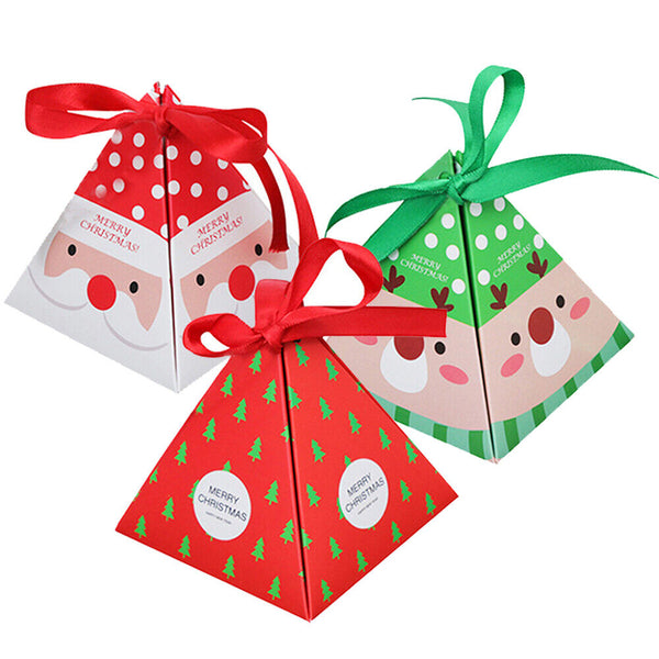 2-12pc Christmas Candy Box Bag Christmas Tree Gift Box Paper Box Gift Party Bags