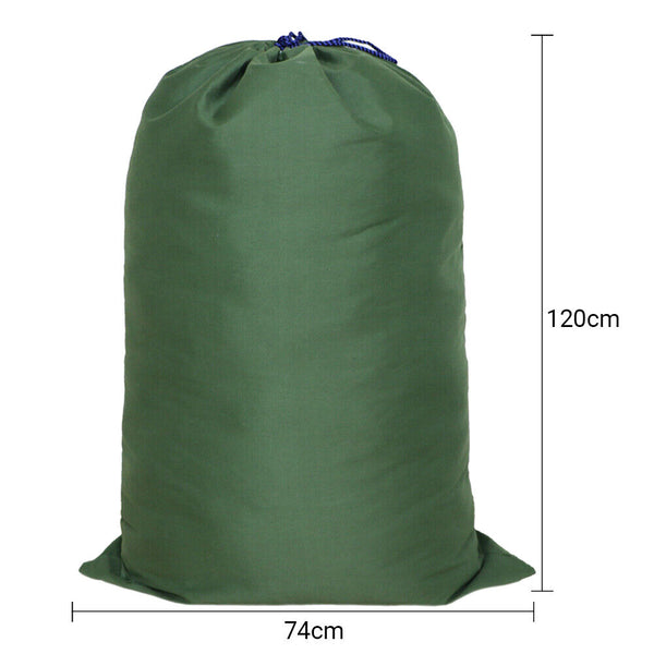 Canvas Drawstring Large Bag Pouch Clothes Craft Storage Laundry Army Green AUS