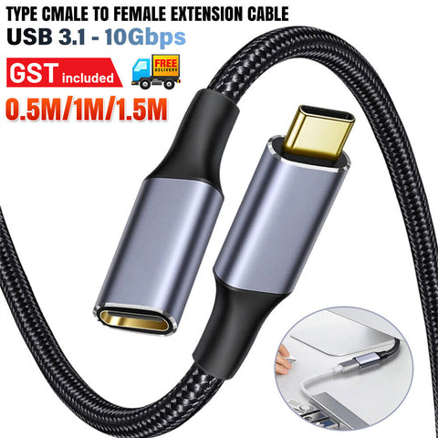 UP3x USB 3.1 Type C USB C Extension Cable Male to Female Extender Charging Cord