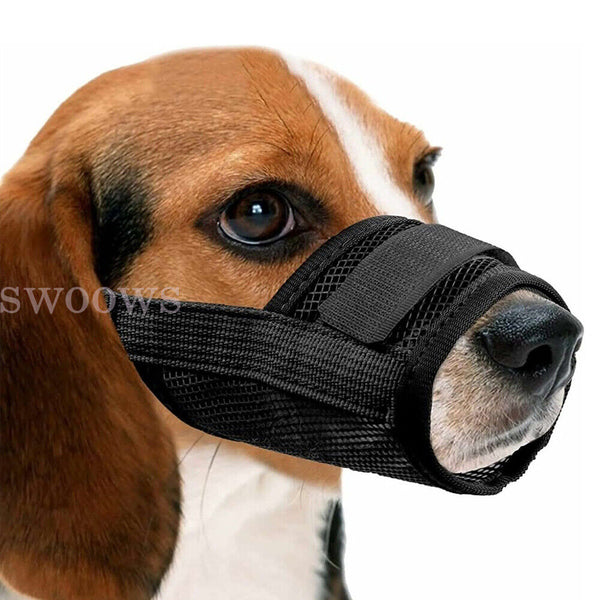 Soft Pet Dog Adjustable Stop Bark Bite Mesh Soft Mouth Muzzle Grooming Chewing