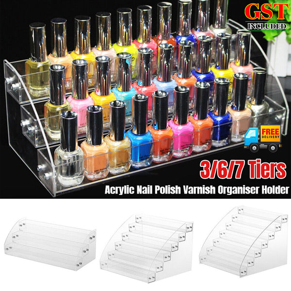 Acrylic Nail Polish Varnish Organiser Holder Desk Storage Stand Display Rack AU