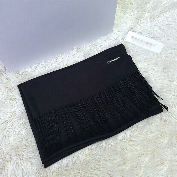 Women Ladies Scarf Tassels Cashmere Blend Pashmina Wrap Shawl Plain ELegant