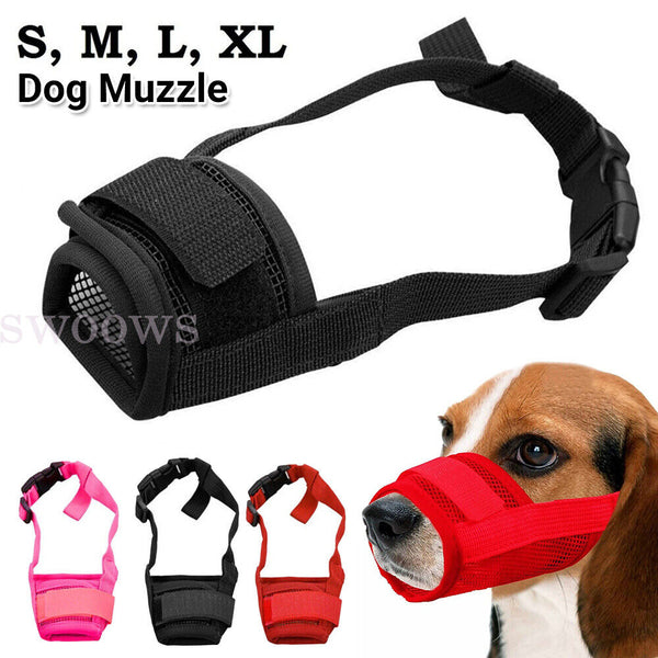 Adjustable Pet Dog Mask Stop Bark Bite Mesh Mouth Muzzle Chewing Grooming Stop