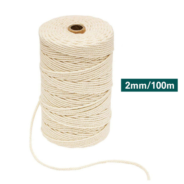 3/4/5mm Natural Cotton Rope Cord Twine Braided Rope Cord Hand Craft Macrame DIY