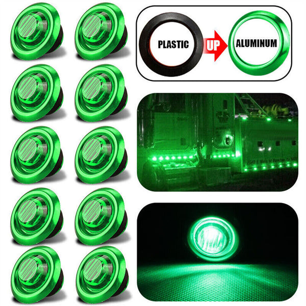 Round LED Clearance Lights Side Marker Truck Trailer Lorry Caravan Lamp 12V 24V