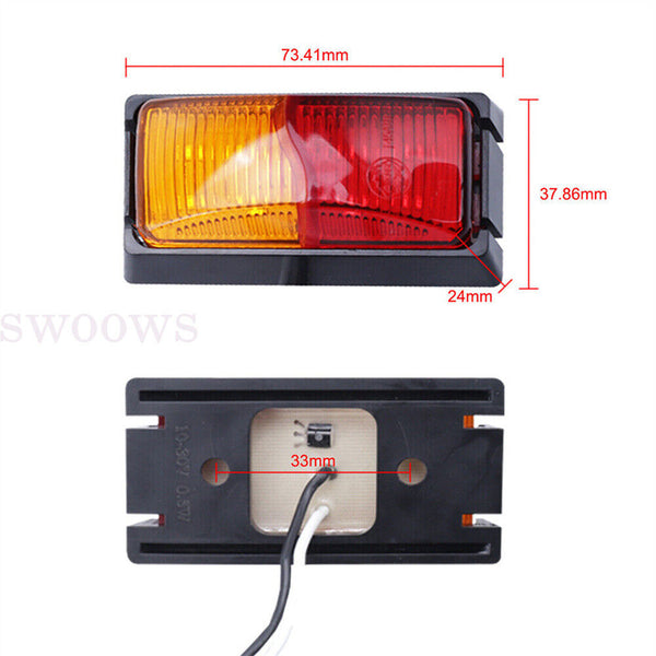 Red Amber LED Clearance Lights Side Marker Lamp Trailer Truck Caravan Multi Volt